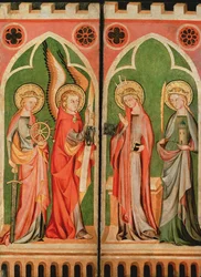 Verkündigung mit den Heiligen Barbara und Katharina, 1310-40